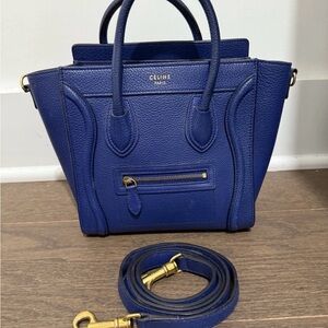 Blue Mini Luggage Tote Bag